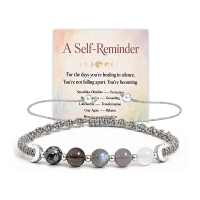 Women Fashion Woven Natural Stone 8mm Bracelet