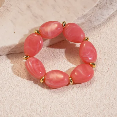 Women Fashion Irregular Acrylic Oval Beads Bracelet