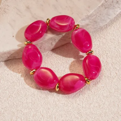 Women Fashion Irregular Acrylic Oval Beads Bracelet