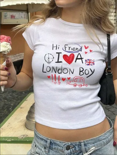 Women Fashion Sexy Summer Printed Slim Crop Top