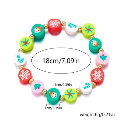 Christmas Element Women Fashion Multicolor Beaded Bracelet