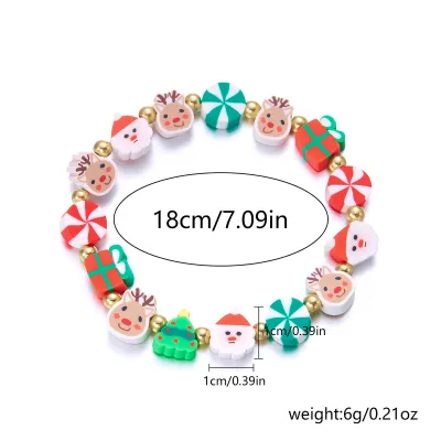 Christmas Element Women Fashion Multicolor Beaded Bracelet