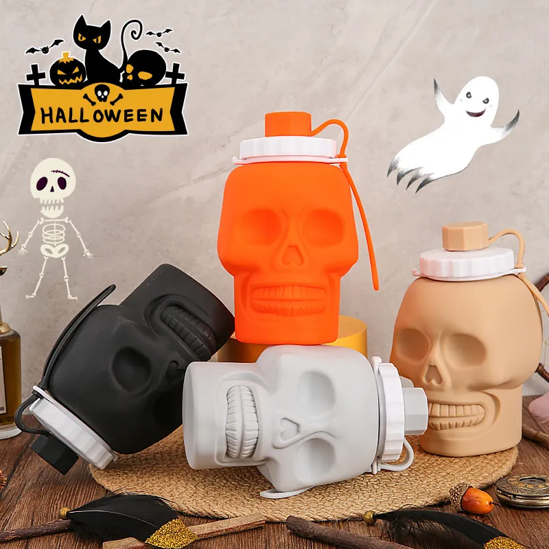 Halloween Fashion Creative Skull Silicone Folding Portable Cup