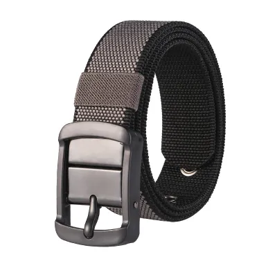 Men'S Fashion Casual Canvas Double-Sided Dual-Purpose Two-Color Rotatable Pin Buckle Belt