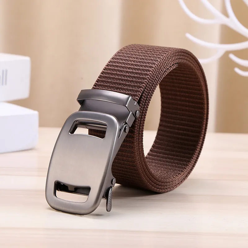 Men'S Fashion Casual Solid Color Nylon Canvas Belt