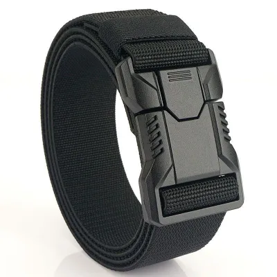 Men'S Fashion Casual Solid Color Elastic Nylon Canvas Belt