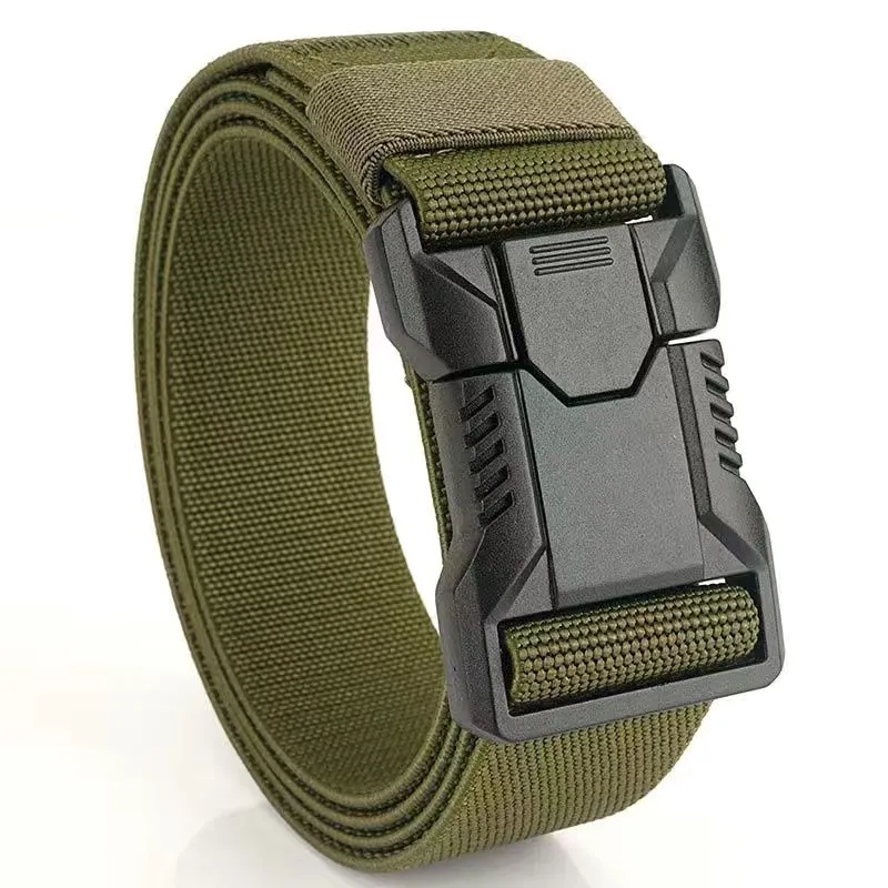 Men'S Fashion Casual Solid Color Elastic Nylon Canvas Belt