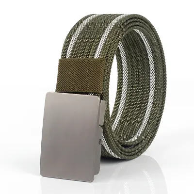 Men'S Fashion Casual Automatic Buckle Imitation Nylon Canvas Belt