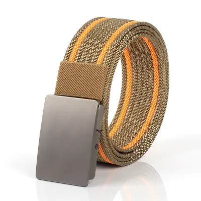 Men'S Fashion Casual Automatic Buckle Imitation Nylon Canvas Belt