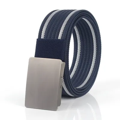Men'S Fashion Casual Automatic Buckle Imitation Nylon Canvas Belt