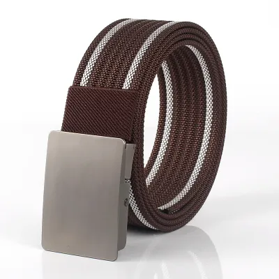 Men'S Fashion Casual Automatic Buckle Imitation Nylon Canvas Belt