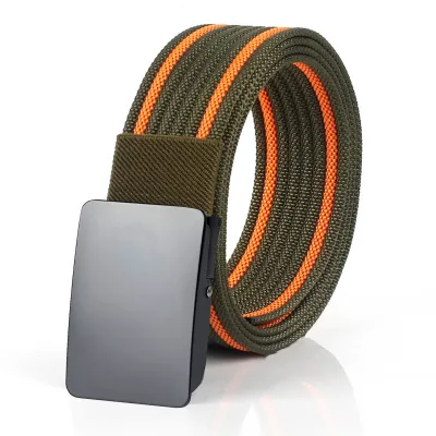 Men'S Fashion Casual Automatic Buckle Imitation Nylon Canvas Belt