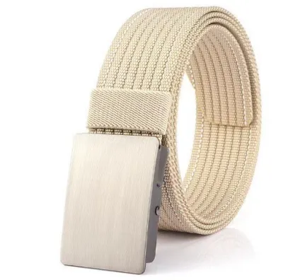 Men'S Fashion Casual Automatic Buckle Imitation Nylon Canvas Belt
