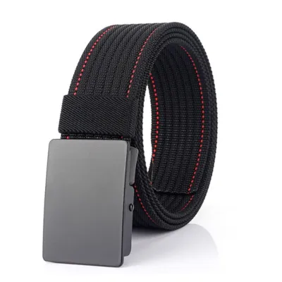 Men'S Fashion Casual Automatic Buckle Imitation Nylon Canvas Belt
