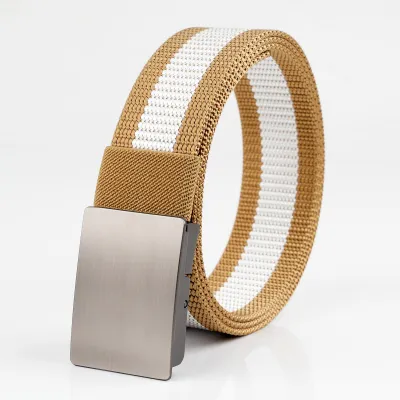 Men'S Fashion Casual Automatic Buckle Imitation Nylon Canvas Belt
