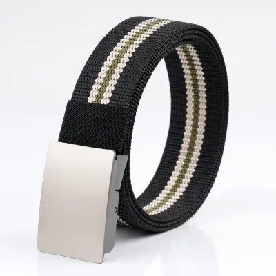 Men'S Fashion Casual Automatic Buckle Imitation Nylon Canvas Belt