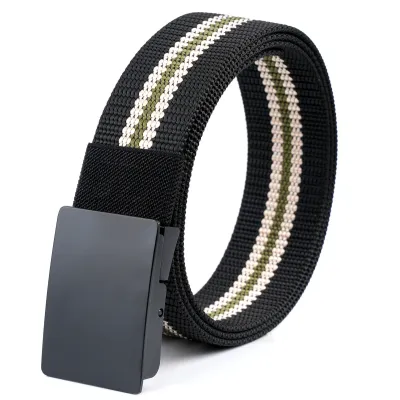 Men'S Fashion Casual Automatic Buckle Imitation Nylon Canvas Belt