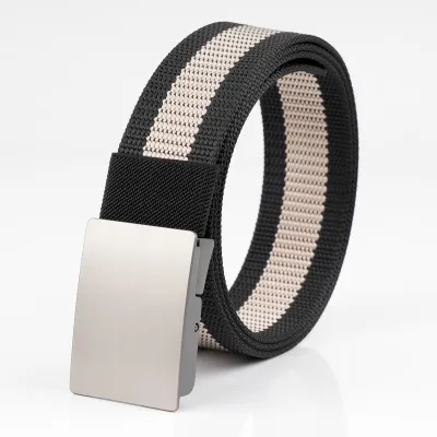 Men'S Fashion Casual Automatic Buckle Imitation Nylon Canvas Belt