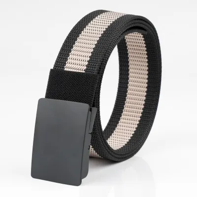 Men'S Fashion Casual Automatic Buckle Imitation Nylon Canvas Belt