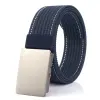 Blue White Line Silver Buckle
