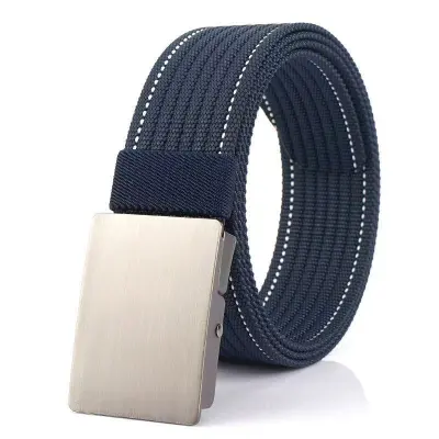 Men'S Fashion Casual Automatic Buckle Imitation Nylon Canvas Belt