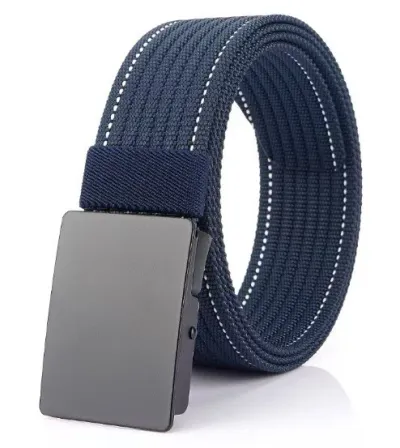 Men'S Fashion Casual Automatic Buckle Imitation Nylon Canvas Belt