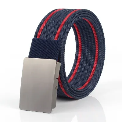 Men'S Fashion Casual Automatic Buckle Imitation Nylon Canvas Belt