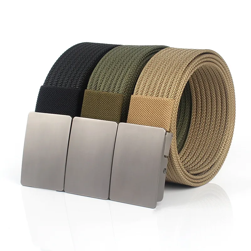 Men'S Fashion Casual Automatic Buckle Imitation Nylon Canvas Belt