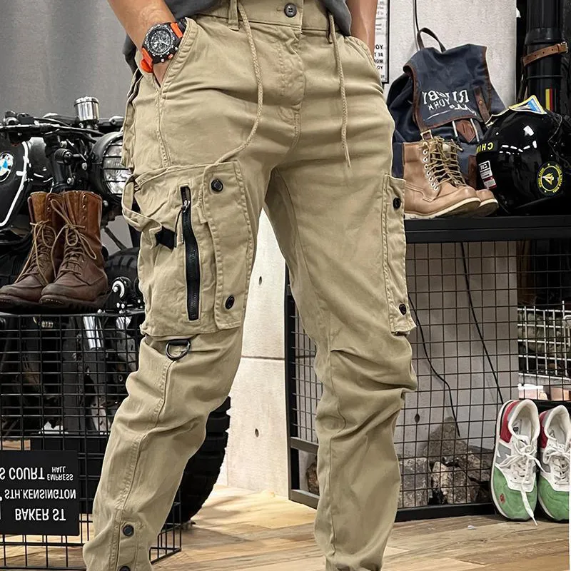 Men'S Fashion Casual Spring And Autumn Slim-Fit Multi Pocket Cargo Pants