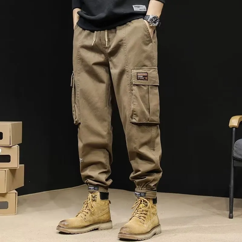 Men'S Fashion Casual Spring And Autumn Loose Multi-Pocket Cargo Pants