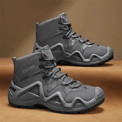 Men'S Fashion Casual Autumn Outdoor Non-Slip Thick-Soled Mid-Top Boots