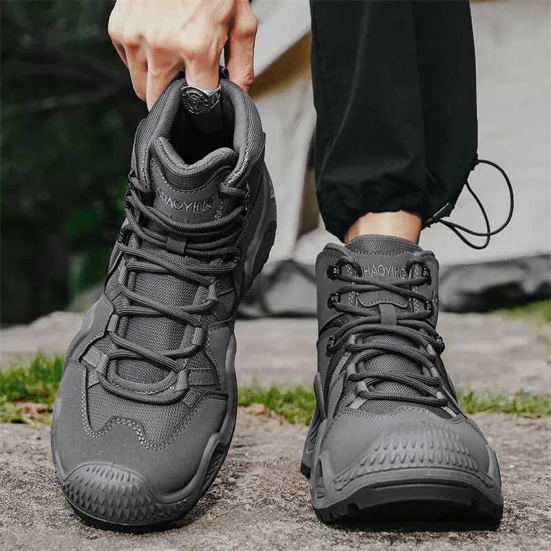 Men'S Fashion Casual Autumn Outdoor Non-Slip Thick-Soled Mid-Top Boots