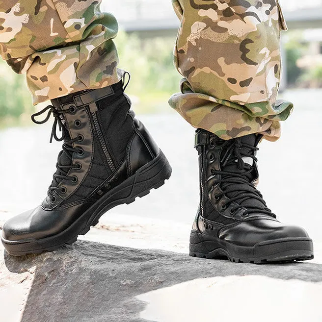 Men Fashion Casua Side Zipper Ultra-Light High-Top Training Boots