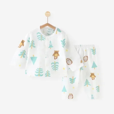 Kids Baby Boys And Girls Fashion Casual Cactus Printed Long-Sleeve Top Pants Pajamas Set