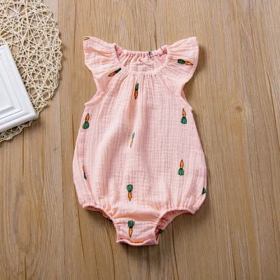 Kids Baby'S Girls Fashion Casual Cactus Printed Cartoon Pattern Bodysuits