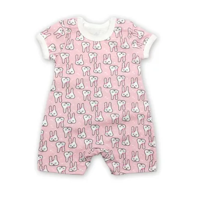 Kids Baby'S Boys And Girls Fashion Cactus Printed Cotton Short-Sleeve Jumpsuits
