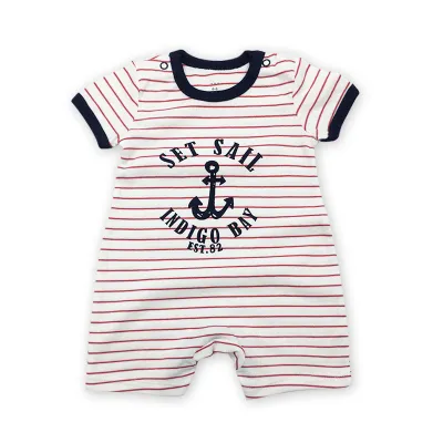 Kids Baby'S Boys And Girls Fashion Cactus Printed Cotton Short-Sleeve Jumpsuits