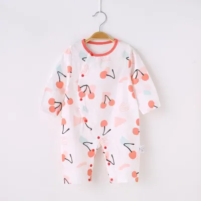 Kids Baby Boys And Girls Fashion Cactus Printed Cotton Long-Sleeve Jumpsuits