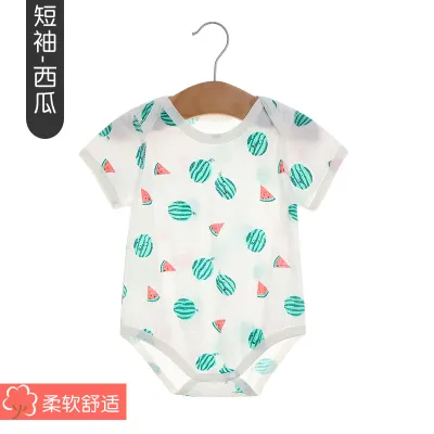 kids baby boys and girls fashion Summer Thin Cactus Jacquard Short-Sleeve bodysuits