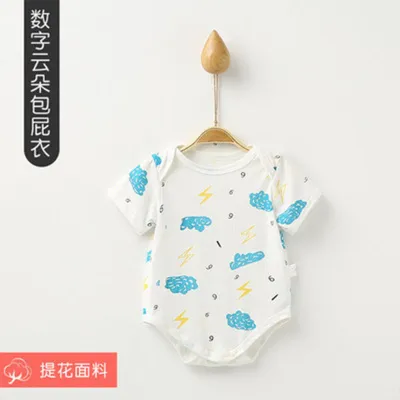 kids baby boys and girls fashion Summer Thin Cactus Jacquard Short-Sleeve bodysuits