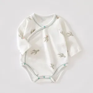 Kids Baby Boys And Girls Fashion Cactus Printed Cotton Long Sleeve Jumpsuits