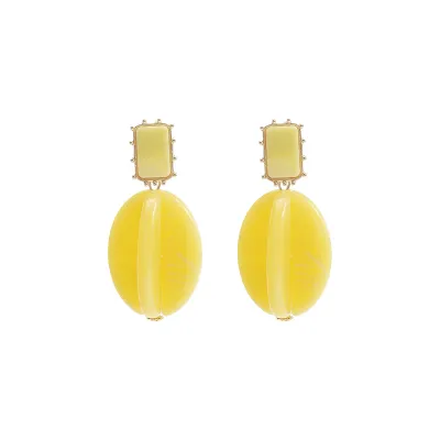 Women Fashion Geometric Resin Candy Color Earrings