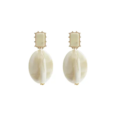 Women Fashion Geometric Resin Candy Color Earrings
