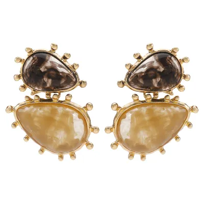 Women Fashion Baroque Geometric Resin Alloy Earrings