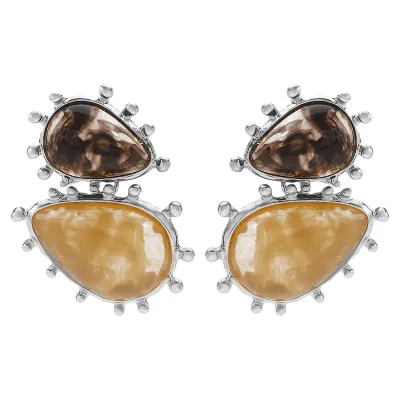 Women Fashion Baroque Geometric Resin Alloy Earrings