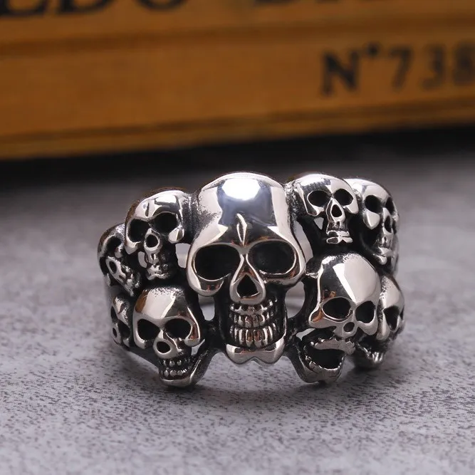 Men'S Fashion Retro Titanium Steel Skull Ring