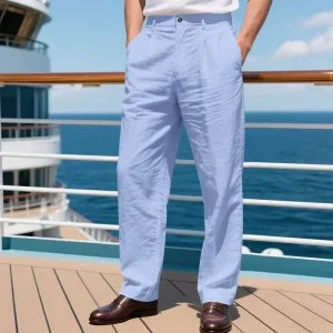 Men'S Fashion Casual Summer Thin Linen Loose Straight Pants