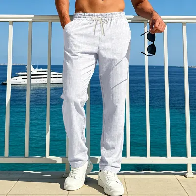 Men'S Fashion Casual Spring And Autumn Loose Breathable Straight Pants
