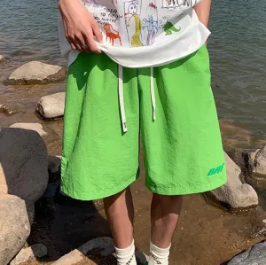Men'S Fashion Casual Summer Solid Color Quick-Drying Loose Shorts