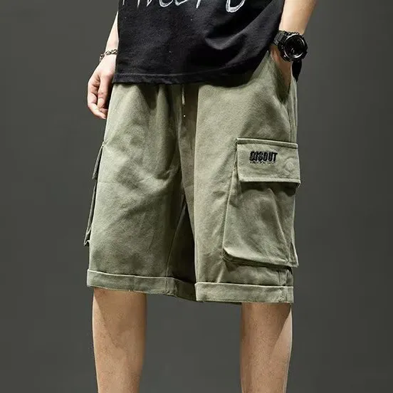 Men'S Fashion Casual Summer Solid Color Thin Pockets Loose Shorts
